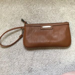 Nine West Brown Leather Wristlet- Price Reduced!